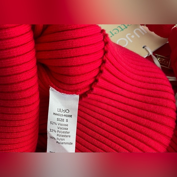 πππLIU.JO CHERRY RED RIBBED DRESS - Picture 12 of 16